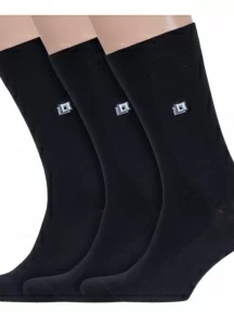 Комплект из 3 пар мужских бамбуковых носков ХОХ, 3-X-5R1, ЧЕРНЫЕ