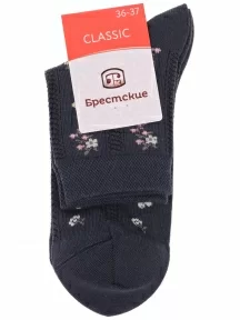 Женские носки Брестские (БЧК), 14с1100, рис. 605, ТЕМНО-СЕРЫЕ