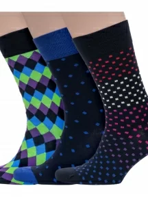 Комплект из 3 пар мужских носков Grinston socks (PINGONS), 3-18D123, микс 4