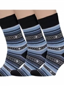 Комплект из 3 пар мужских носков ХОХ, 3-X-12/14, X-1402, ЧЕРНЫЕ