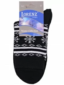 Женские полушерстяные носки LORENZline, В10, ЧЕРНЫЕ