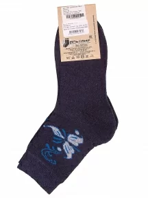 Женские носки с махровой стопой Альтаир, С26, ТЕМНО-СИНИЕ с синим
