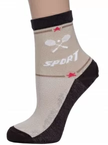 Спортивные подростковые носки LORENZline, П16, БЕЖЕВО-КОРИЧНЕВЫЕ