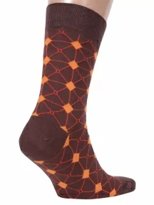 Мужские носки "Нева-Сокс", MAG-18, КОРИЧНЕВО-ОРАНЖЕВЫЕ