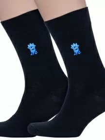 Комплект из 2 пар мужских носков DiWaRi, 2-20С-36СП, рис. 515, ЧЕРНЫЕ