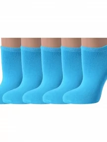 Комплект из 5 пар женских ультракоротких носков ХОХ, 5-G-3R7, БИРЮЗОВЫЕ