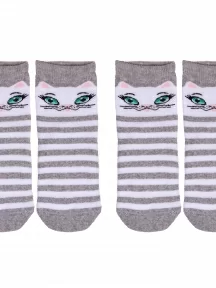 Комплект из 2 пар детских махровых носков "Красная ветка", 2-С-1606, СЕРЫЕ