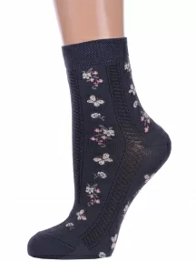 Женские носки Брестские (БЧК), 14с1100, рис. 605, ТЕМНО-СЕРЫЕ