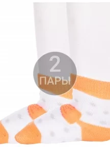 Комплект из 2 пар детских носков Conte kids, 2-5С-11СП, рис. 215, БЕЛО-ОРАНЖЕВЫЕ