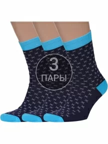 Комплект из 3 пар мужских носков ХОХ FANTASY, 3-XF-46, ТЕМНО-СИНИЕ