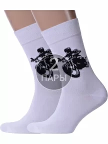 Комплект из 2 пар носков Брестские (БЧК) рис. 214 БЕЛЫЕ (2-21С4200)