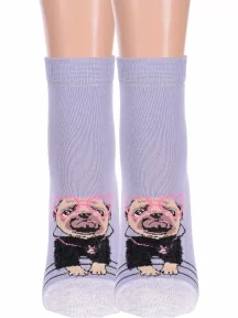Комплект из 2 пар женских носков Брестские (БЧК), 2-20С1133, рис. 587, СЕРО-СИРЕНЕВЫЕ