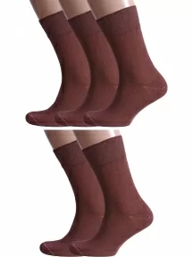 Комплект из 5 пар мужских носков Альтаир, 5-H226, ШОКОЛАД