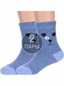 Комплект из 2 пар детских теплых махровых носков Hobby Line ДЖИНСОВЫЕ (2-Ндад7622-5)