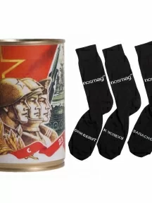 Мужские носки "Трио " в банке, 1БАН_23, "С 23 ФЕВРАЛЯ", рис. 1 / черные