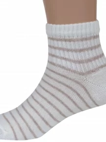 Подростковые носки LORENZline, П35, КРЕМОВЫЕ в полоску