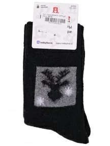 Женские теплые махровые носки Hobby Line, Нжамв6008-9, ЧЕРНЫЕ