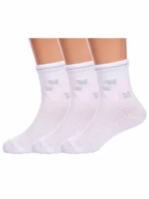 Комплект из 3 пар детских облегченных носков Борисоглебский трикотаж, 3-8С234, БЕЛЫЕ