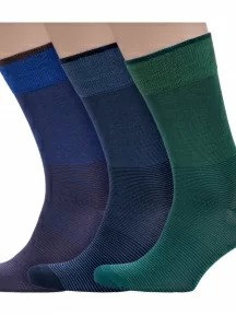 Комплект из 3 пар мужских носков Sergio Di Calze (PINGONS) из мерсеризованного хлопка, 3-17SC4, микс 2