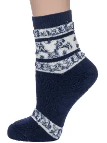 Женские махровые носки Брестские (БЧК) рис. 160, ТЕМНО-СИНИЕ (15С1408)
