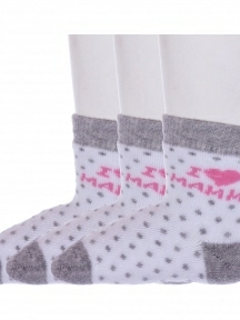 Комплект из 3 пар детских махровых носков "Красная ветка", 3-С-1609, СЕРЫЕ