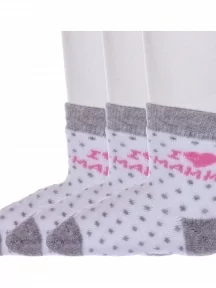 Комплект из 3 пар детских махровых носков "Красная ветка", 3-С-1609, СЕРЫЕ