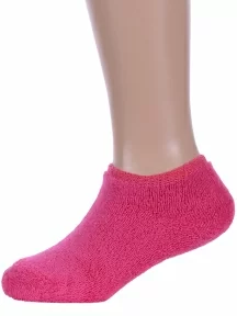 Детские короткие носки с наружной махрой ХОХ, DZ-3R18, МАЛИНОВЫЕ