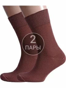 Комплект из 2 пар мужских носков Альтаир, 2-H226, ШОКОЛАД