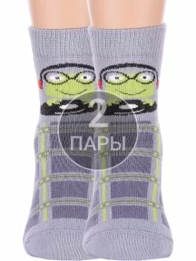 Комплект из 2 пар детских махровых носков Брестские (БЧК), 2-14С3060, рис. 4026, СВЕТЛО-СЕРЫЕ