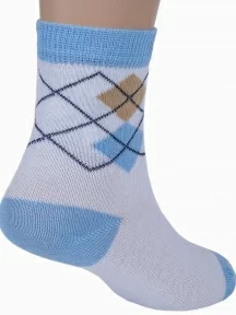 Детские носки RuSocks (Орудьевский трикотаж), Д3-13789, БЕЛО-ГОЛУБЫЕ