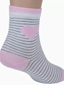 Детские носки RuSocks (Орудьевский трикотаж), Д3-13794, рис. 02, КРЕМОВО-РОЗОВЫЕ