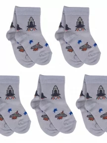 Комплект из 5 пар детских носков LORENZLine, 5-Л71, СВЕТЛО-СЕРЫЕ