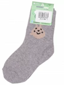 Детские теплые махровые носки Hobby Line, Ндад7618-02, СЕРЫЕ