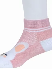 Комплект из 3 пар детских носков Гамма, 3-С1649, рис. Зайчик, ПЫЛЬНАЯ РОЗА