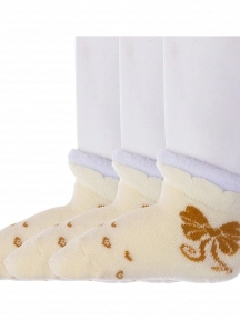 Комплект из 3 пар детских махровых носков "Красная ветка", 3-Д-650, БЕЖЕВЫЕ