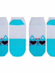 Комплект из 2 пар детских носков VASILINA, 2-1КДБГ, 1С2344, БЕЛО-ГОЛУБЫЕ