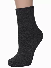 Женские махровые носки без резинки ХОХ, Z-1482, СЕРЫЕ