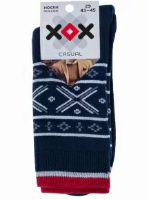 Мужские махровые носки ХОХ, XZ-3R4, ТЕМНО-СИНИЕ