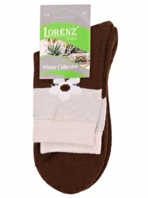 Женские полушерстяные носки с махровым следом LORENZline, В14М, КОРИЧНЕВЫЕ