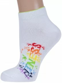 Комплект из 3 пар женских носков Гамма, 3-С1605, БЕЛО-САЛАТОВЫЕ