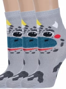 Комплект из 3 пар детских носков "Красная ветка", 3-С-2163, СЕРЫЕ