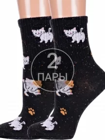 Комплект из 2 пар женских спортивных носков Брестские (БЧК), 2-20С1128, рис. 578, ЧЕРНЫЕ