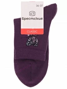 Женские носки Брестские (БЧК), 14с1100, рис. 606, ФИОЛЕТОВЫЕ