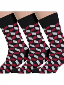 Комплект из 3 пар мужских носков MSCLUB №М38, msk3-М38, nm-414, ЧЕРНЫЕ