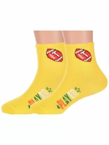 Комплект из 2 пар детских спортивных носков Hobby Line ЖЕЛТЫЕ (2-Ндх4520-05)