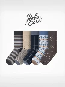 Набор из 5 пар мужских носков "Нева-Сокс", НС-5-НМ33, микс "Назад в будущее"