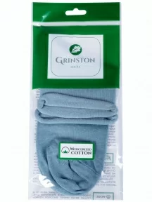 Женские носки без резинки из мерсеризованного хлопка Grinston socks (PINGONS), 15D22, СЕРО-ГОЛУБЫЕ