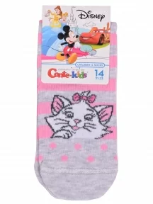 Детские носки DISNEY Conte kids, 17С-126/1СПМ, рис. 450, СВЕТЛО-СЕРЫЕ С РОЗОВЫМ