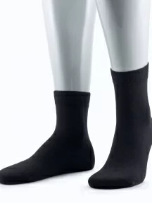 Мужские укороченные носки из 100% хлопка Grinston socks (PINGONS), 15D12, ЧЕРНЫЕ