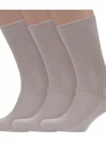 Комплект из 3 пар мужских медицинских носков Dr. Feet (PINGONS), 3-15DF1, БЕЖЕВЫЕ